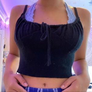 black scrunch tank from pacsun